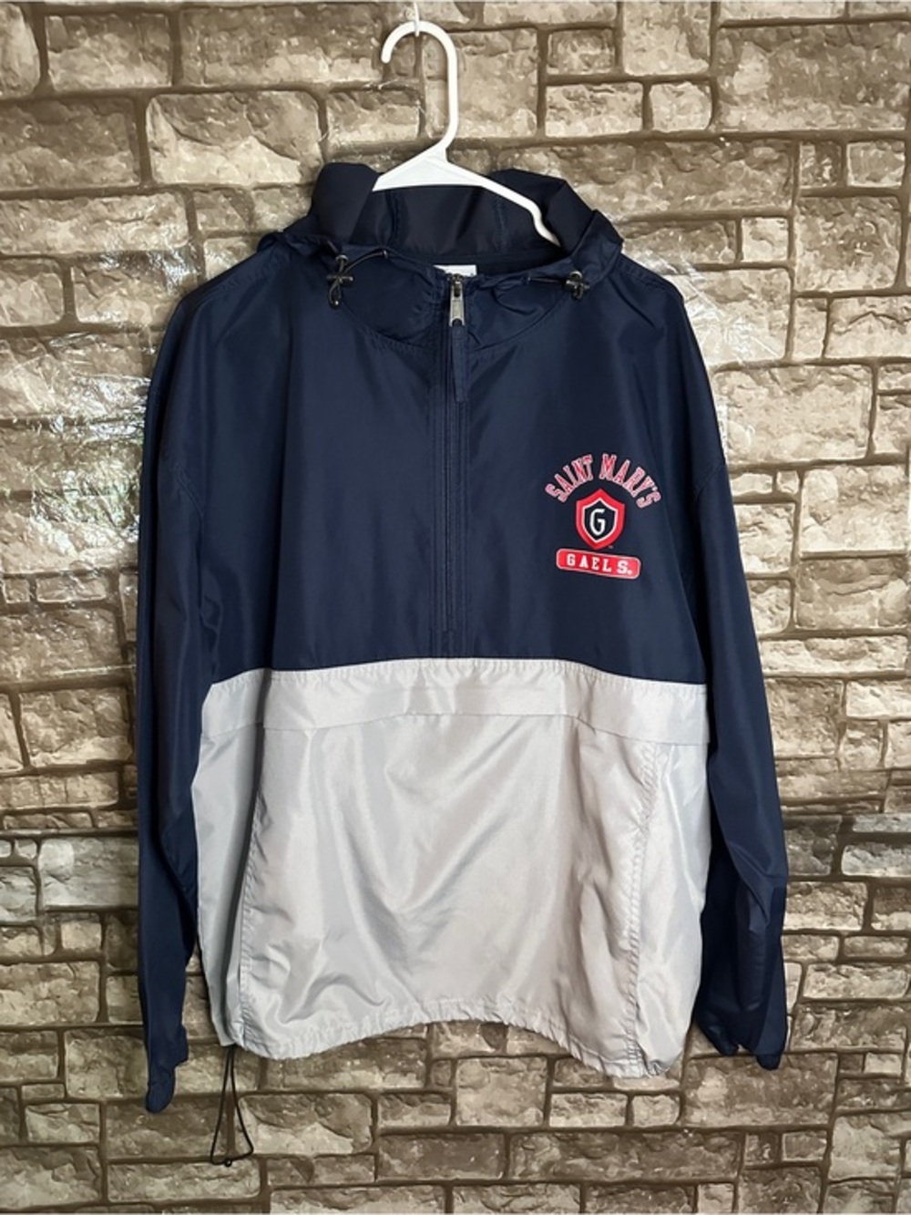 Saint Mary Gaels Unisex Navy and Light Gray Half-Zip Windbreaker
